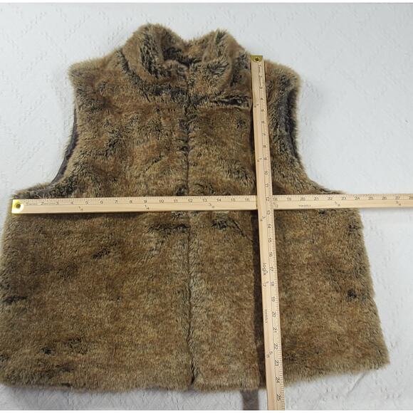 Preston & York women's brown faux fur Vest Size 2XL Mob Wife Bohemian Luxe - Picture 2 of 11